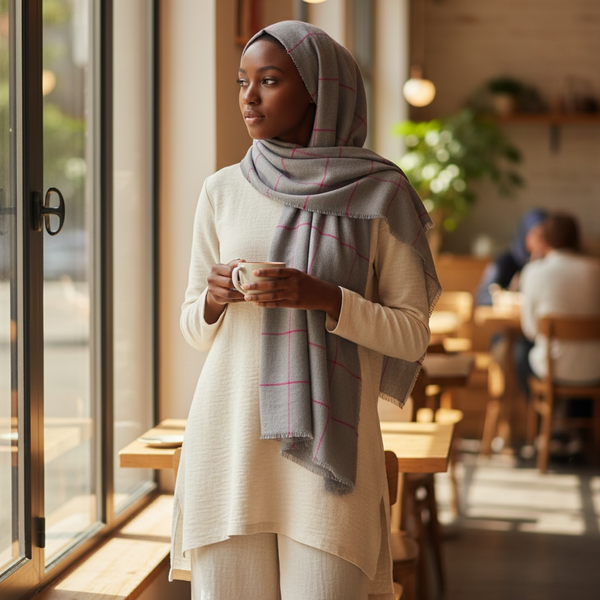 Maryam's Essential Premium Plain Checked Cotton Hijab
