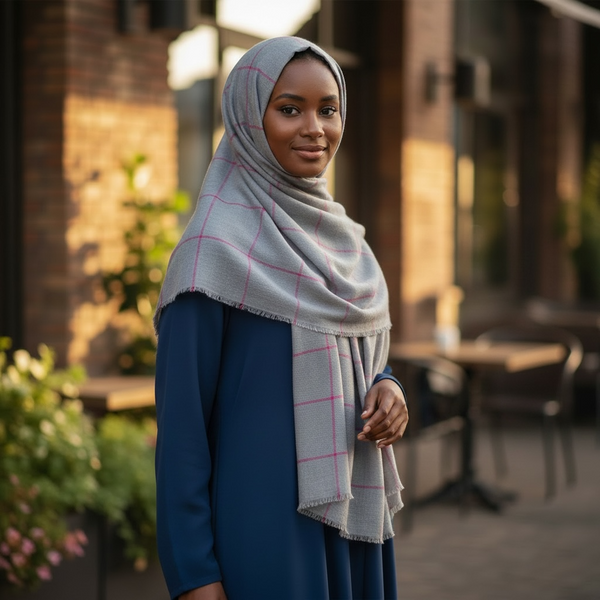 Maryam's Essential Premium Plain Checked Cotton Hijab