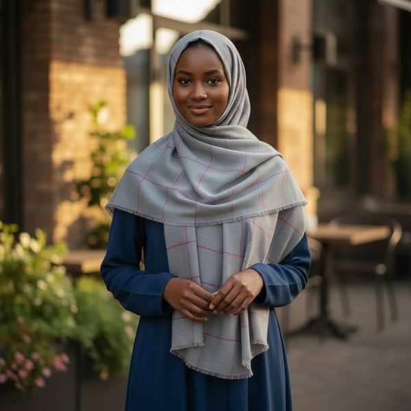Maryam's Essential Premium Plain Checked Cotton Hijab