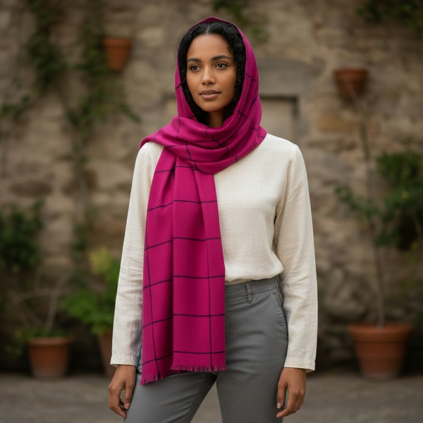 Maryam's Essential Premium Plain Checked Cotton Hijab