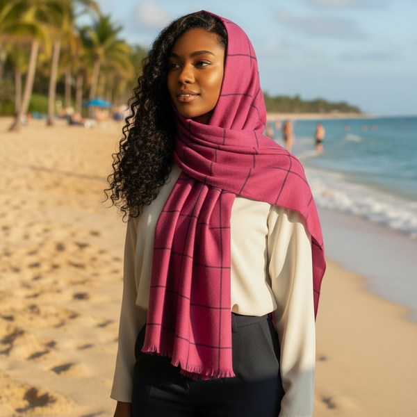 Maryam's Essential Premium Plain Checked Cotton Hijab