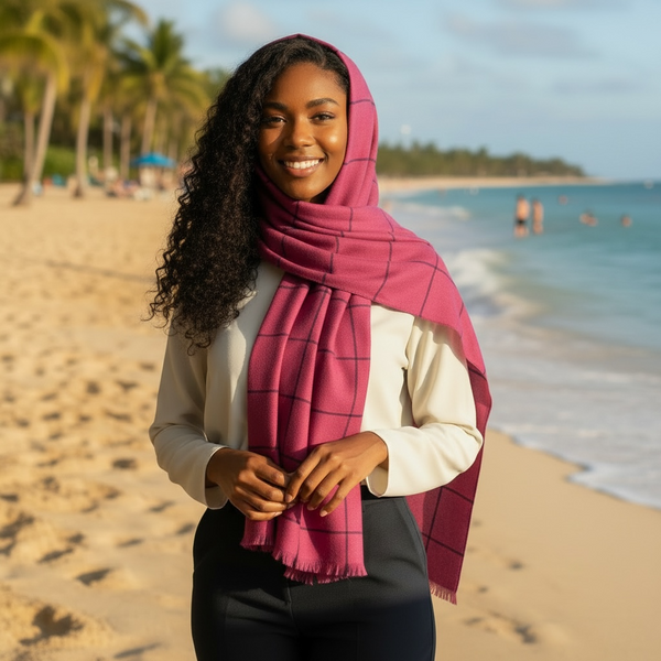 Maryam's Essential Premium Plain Checked Cotton Hijab