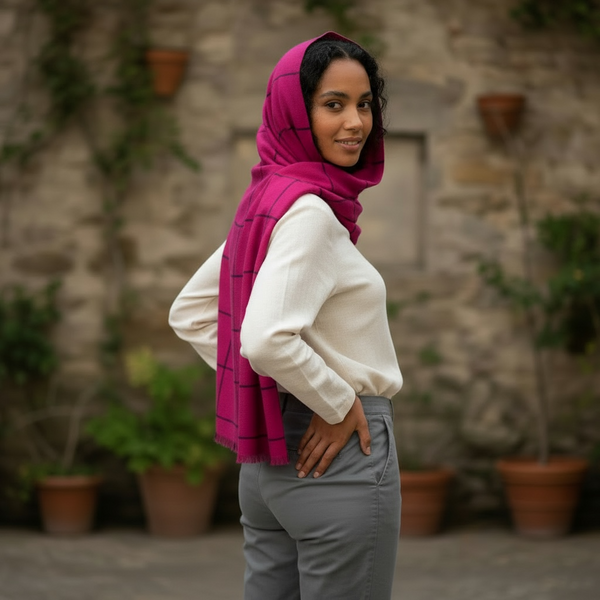 Maryam's Essential Premium Plain Checked Cotton Hijab
