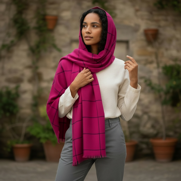 Maryam's Essential Premium Plain Checked Cotton Hijab