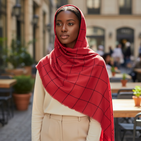 Maryam's Essential Premium Plain Checked Cotton Hijab