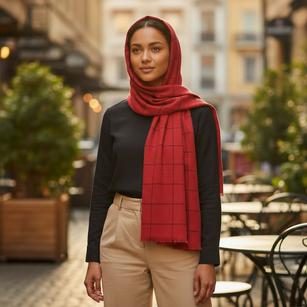 Maryam's Essential Premium Plain Checked Cotton Hijab