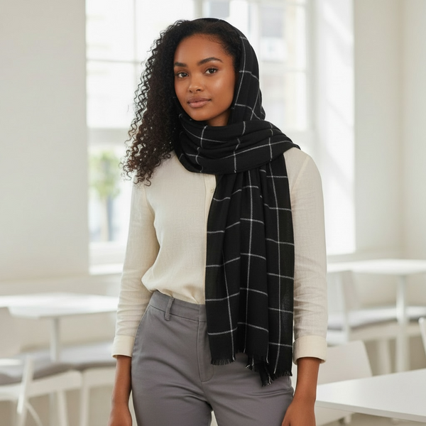 Maryam's Essential Premium Plain Checked Cotton Hijab