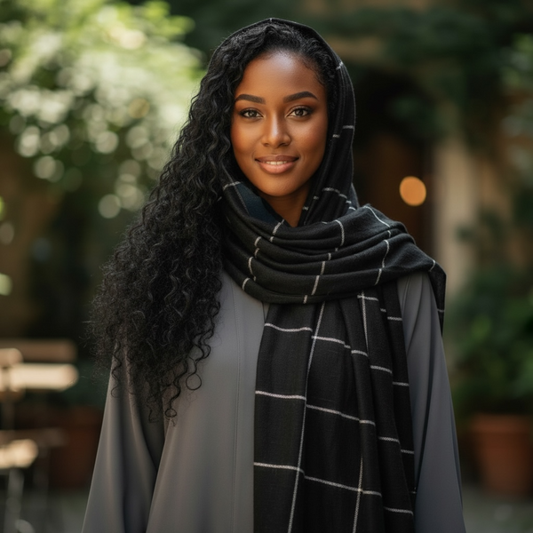 Maryam's Essential Premium Plain Checked Cotton Hijab
