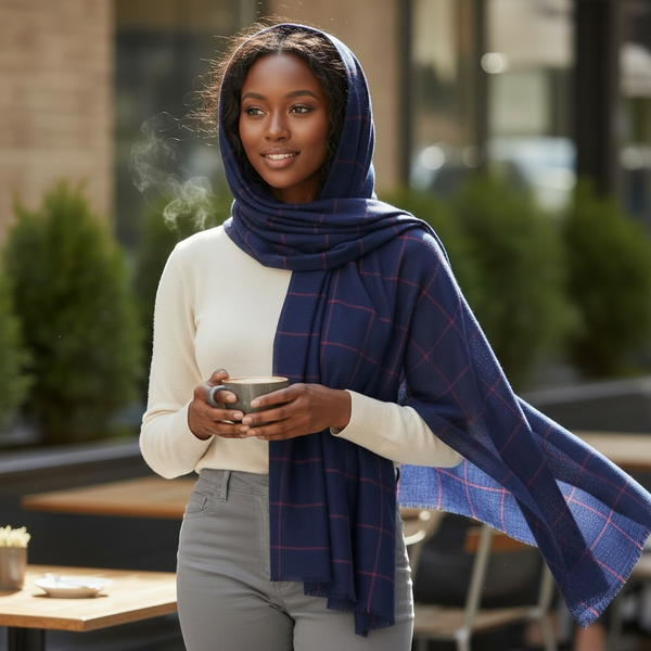 Maryam's Essential Premium Plain Checked Cotton Hijab
