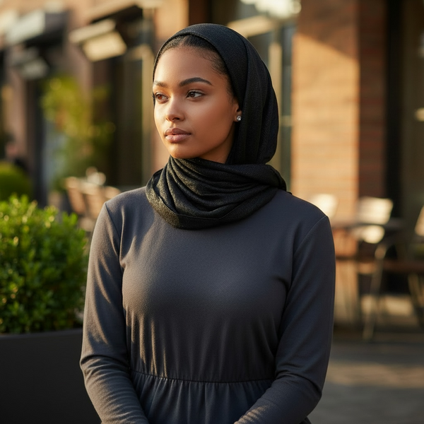 Maryam's Essential Shiny Plain Linen Silk Polyester Hijab