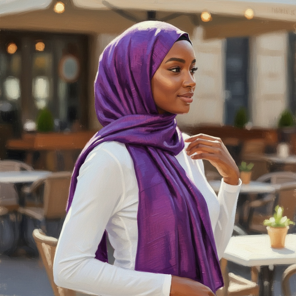 Maryam's Essential Shiny Plain Linen Silk Polyester Hijab