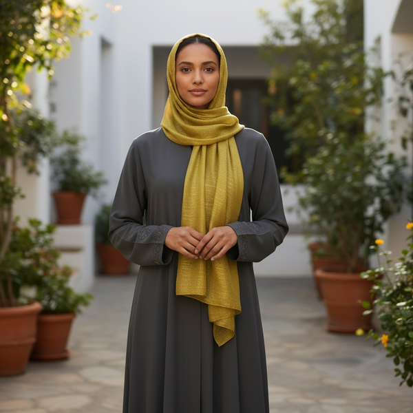 Maryam's Essential Shiny Plain Linen Silk Polyester Hijab