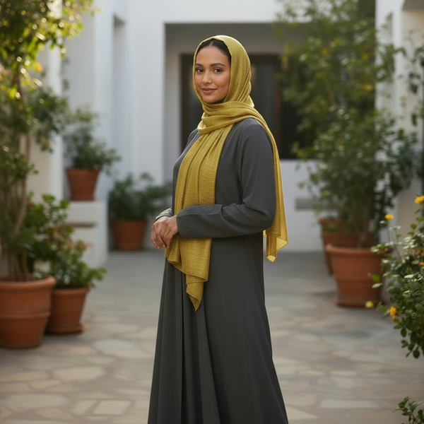 Maryam's Essential Shiny Plain Linen Silk Polyester Hijab
