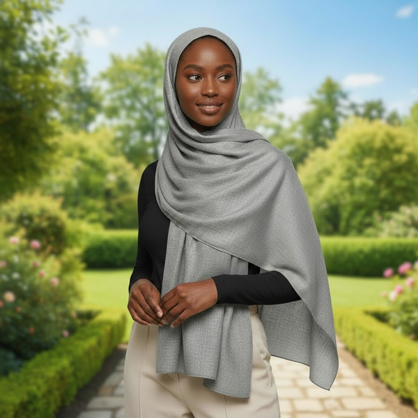 Maryam's Essential Shiny Plain Linen Silk Polyester Hijab