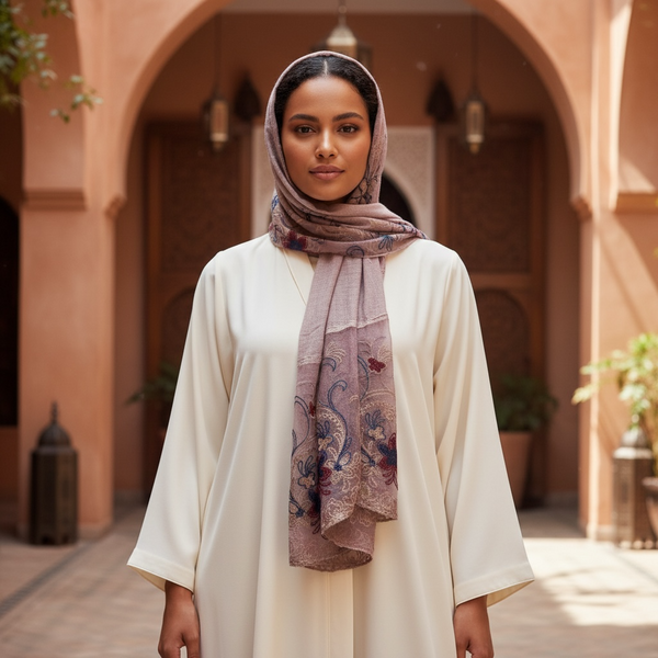 Maryam's Essential Premium Plain Cotton Lace Edge Hijab