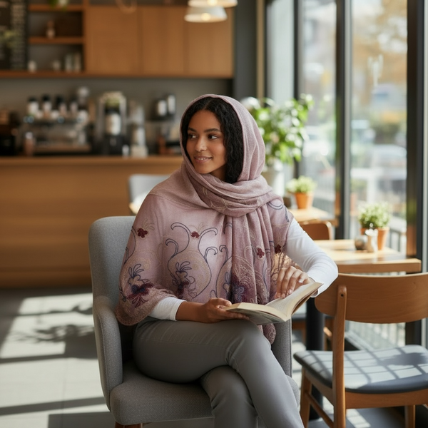 Maryam's Essential Premium Plain Cotton Lace Edge Hijab