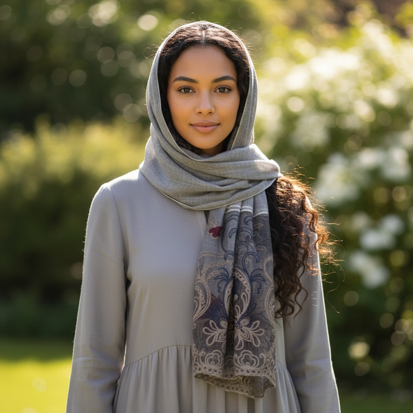 Maryam's Essential Premium Plain Cotton Lace Edge Hijab