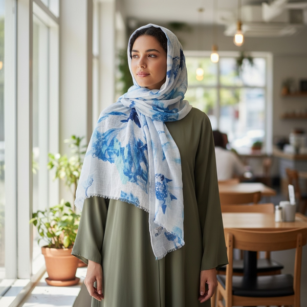 Maryam's Essential Premium Printed Cotton Viscose Hijab/Shawl