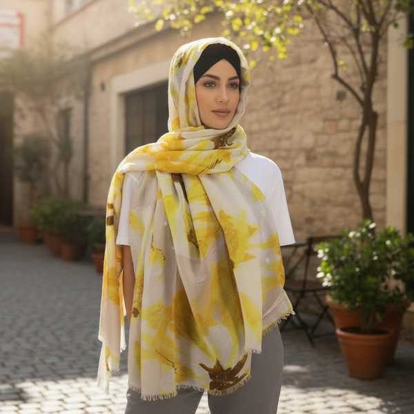 Maryam's Essential Premium Printed Cotton Viscose Hijab/Shawl