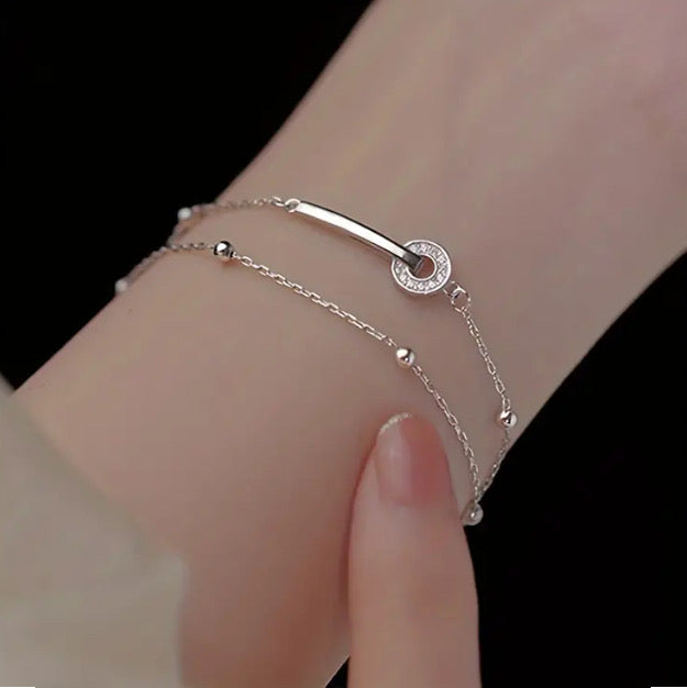 Maryam’s Essential Exquisite 925 Sterling Silver Double Layered Bracelet