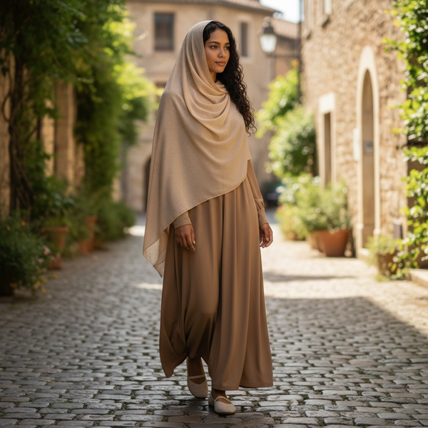 Maryam's Essential Premium Plain Chiffon Hijab with Silver Dot Hijab
