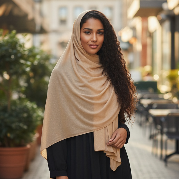Maryam's Essential Premium Plain Chiffon Hijab with Silver Dot Hijab