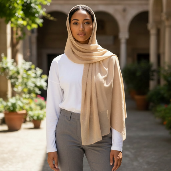 Maryam's Essential Premium Plain Chiffon Hijab with Silver Dot Hijab