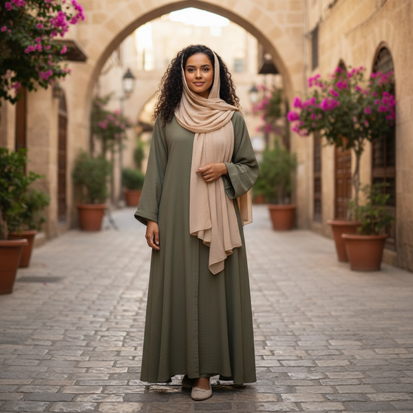 Maryam's Essential Premium Plain Chiffon Hijab with Silver Dot Hijab