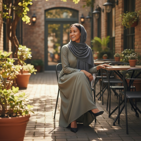 Maryam's Essential Premium Plain Chiffon Hijab with Silver Dot Hijab