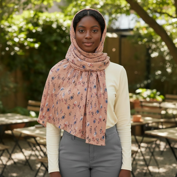 Maryam’s Essential Premium Printed Pleated Chiffon Hijab