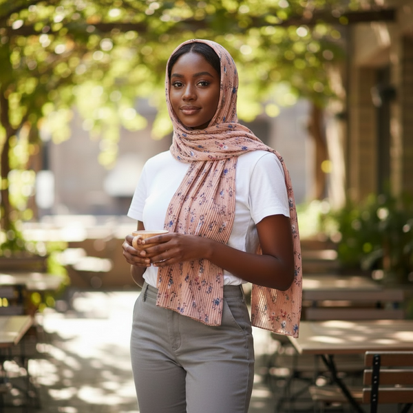 Maryam’s Essential Premium Printed Pleated Chiffon Hijab
