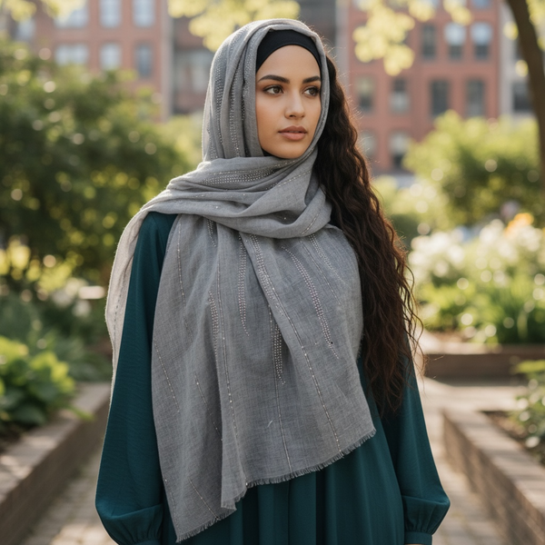 Maryam's Essential Premium Stone Cotton Fringed Hijab