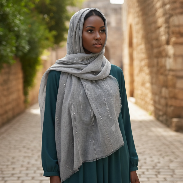 Maryam's Essential Premium Stone Cotton Fringed Hijab