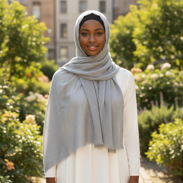 Maryam's Essential Premium Stone Cotton Fringed Hijab