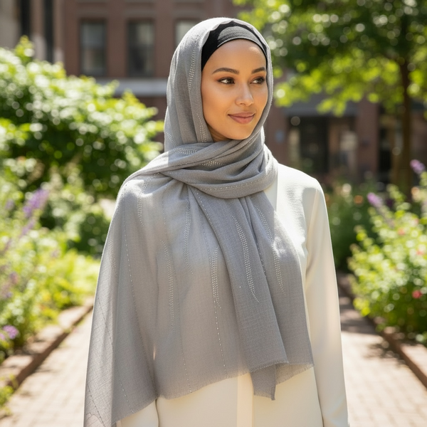 Maryam's Essential Premium Stone Cotton Fringed Hijab