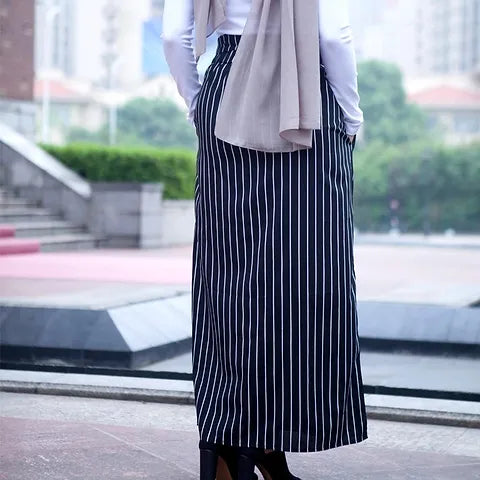 Maryam’s Diamond Style Pinned Stripped Maxi Skirt