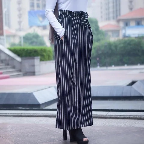 Maryam’s Diamond Style Pinned Stripped Maxi Skirt