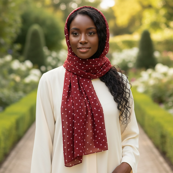 Maryam's Essential Premium Polka Dot Bubble Chiffon Hijab