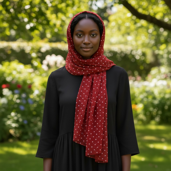 Maryam's Essential Premium Polka Dot Bubble Chiffon Hijab