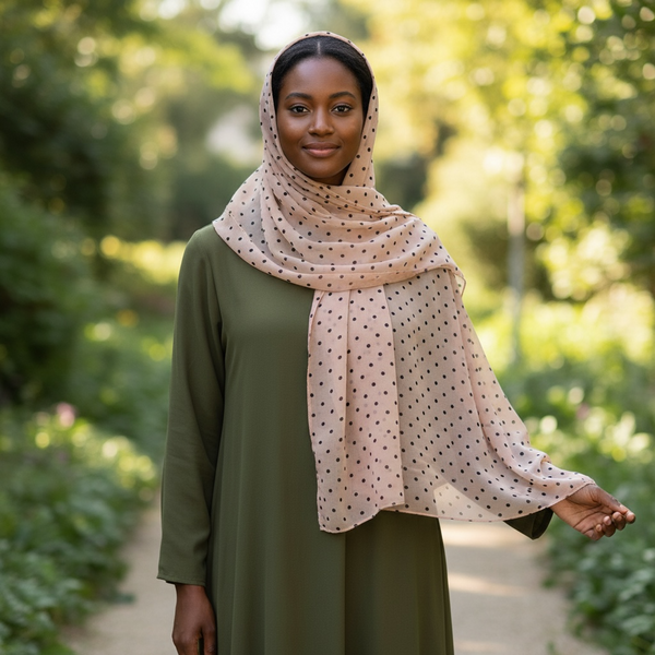 Maryam's Essential Premium Polka Dot Bubble Chiffon Hijab