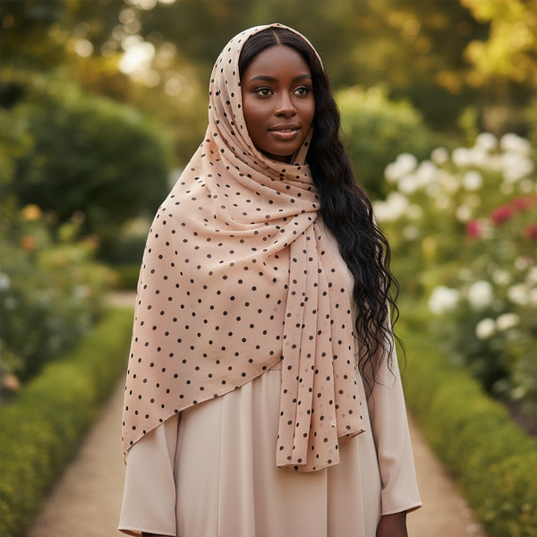 Maryam's Essential Premium Polka Dot Bubble Chiffon Hijab