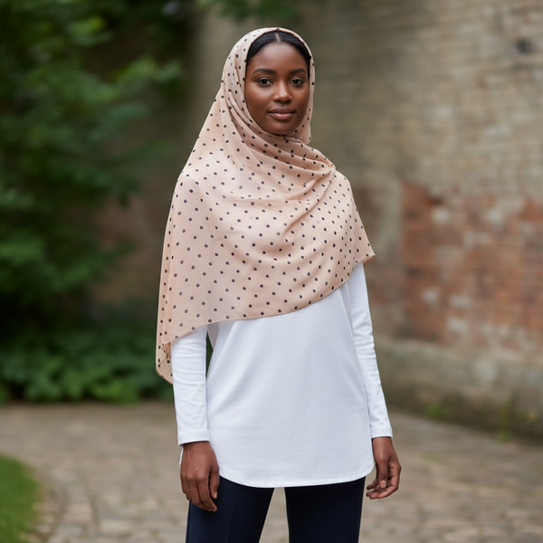 Maryam's Essential Premium Polka Dot Bubble Chiffon Hijab