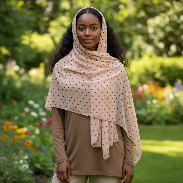 Maryam's Essential Premium Polka Dot Bubble Chiffon Hijab