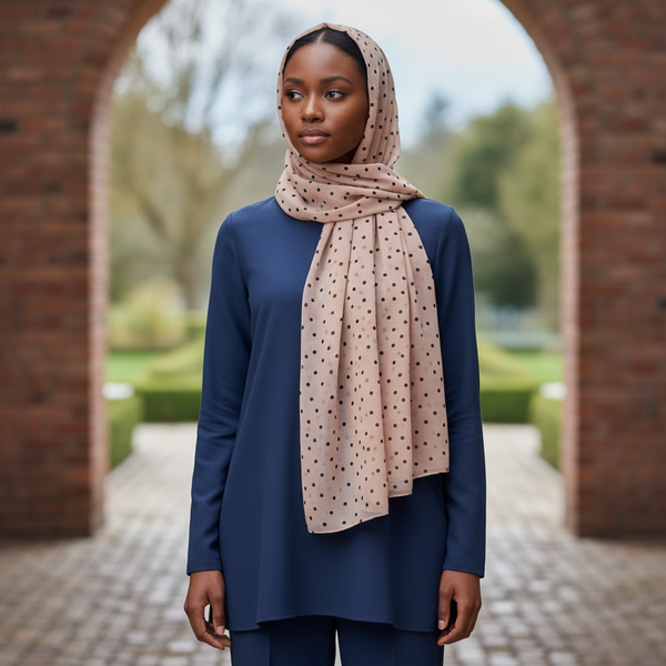 Maryam's Essential Premium Polka Dot Bubble Chiffon Hijab