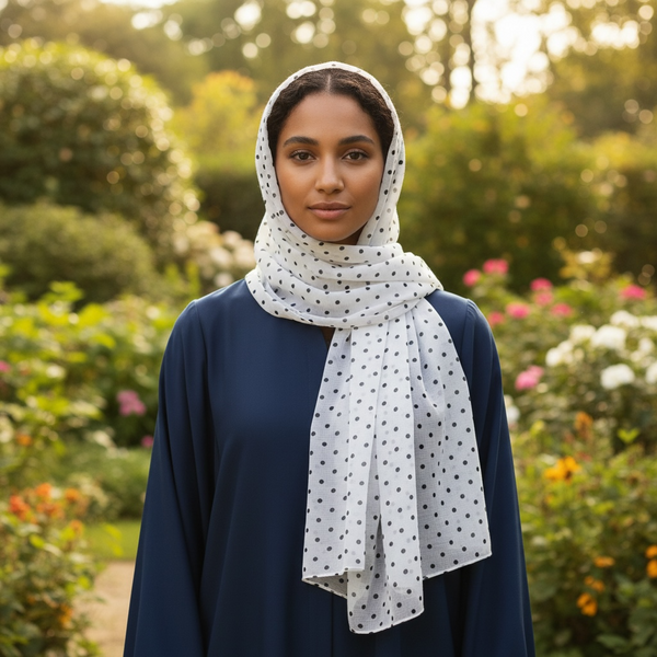 Maryam's Essential Premium Polka Dot Bubble Chiffon Hijab