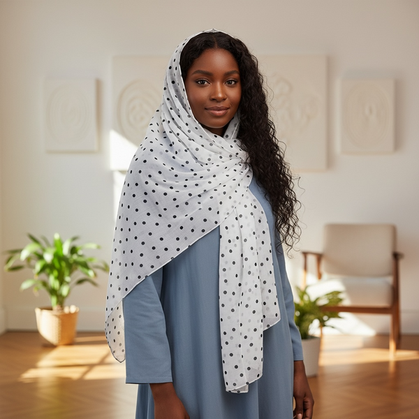 Maryam's Essential Premium Polka Dot Bubble Chiffon Hijab