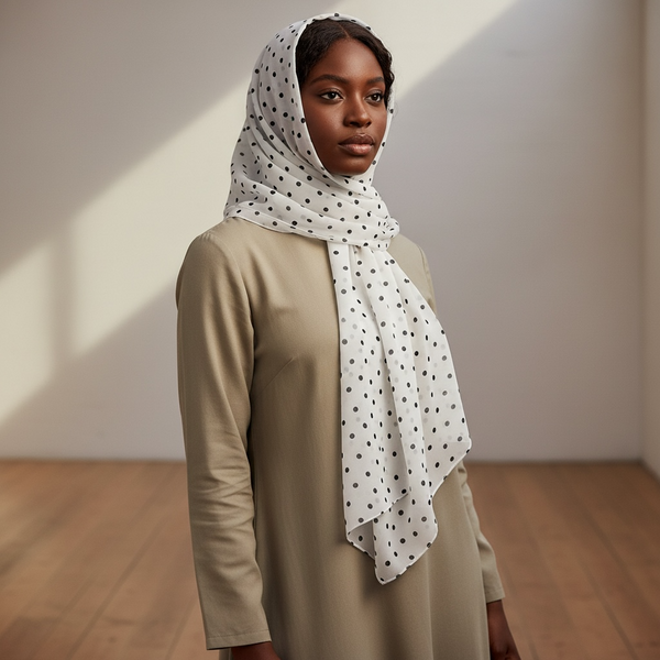 Maryam's Essential Premium Polka Dot Bubble Chiffon Hijab