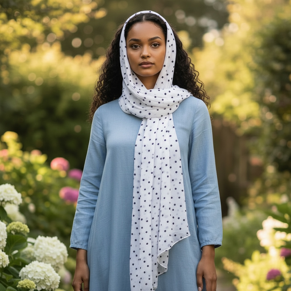 Maryam's Essential Premium Polka Dot Bubble Chiffon Hijab
