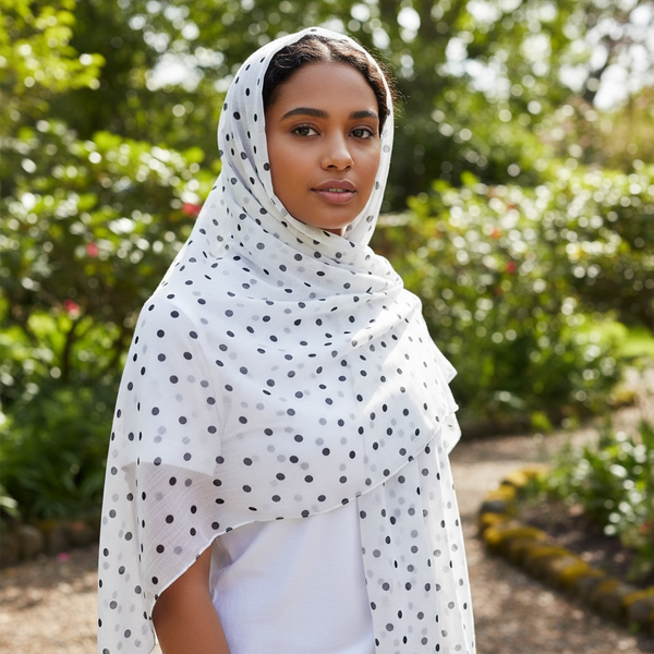Maryam's Essential Premium Polka Dot Bubble Chiffon Hijab