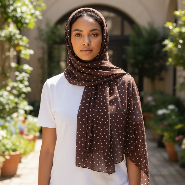 Maryam's Essential Premium Polka Dot Bubble Chiffon Hijab